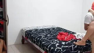 I started fucking my stepbrother while my stepaunt was tidying the closet in the same apartment