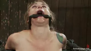 Bound In A Custom Metal Bondage Rig. Made To Cum, She Can't Stop The Orgasms That Rip Though Her - Kink