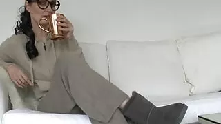 Stepmother: Strong Foot Smell in Fur Boots! Sniffing Feet and JOI Lady Vicotria Valente