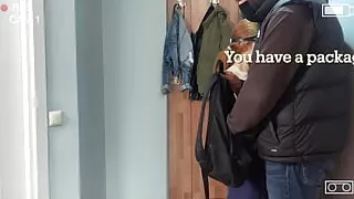 I Drop the Towel Away and Try on the New Lingerie in Front of the Delivery Guy