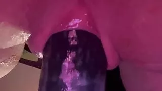 Fucking my tight pussy with huge cucumber for first time