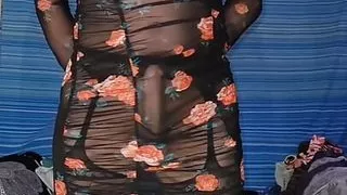 Floor View Playing in My Sexy See Through Flower Dress Shaking My Little Soft Sissy Cock