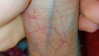 Stroking my veiny cock!