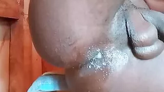 My virgin asshole broken by a big black Dildo