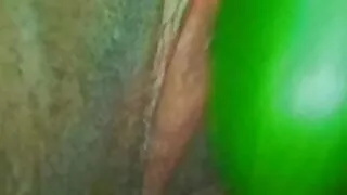 Cum cucumber in hot fucking pussy