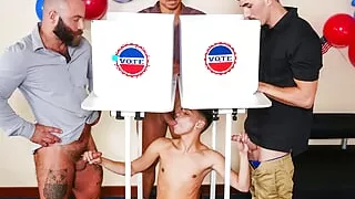 Election Day Fuck Fest - Cute Bottom Gets Asshole Destroyed Before Voting - Say Uncle