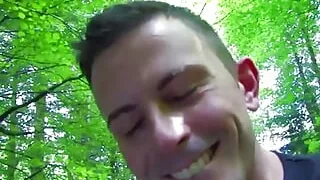 Another super slutty babe got fucked in the middle of the forest by the waterfall