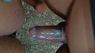 My neighbor puts his huge thick black cock on all fours.