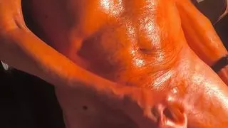 totally naked and oily shiny