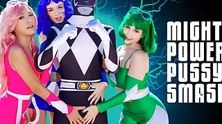 Mighty Power Pussy Smashers by BFFs feat. Bianca Bangs, Khloe Kingsley & Laney Grey - TeamSkeet