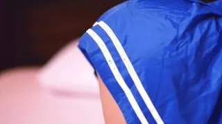 Nerdy girl gets fucked by her roommate in her room, while ordering him what to do