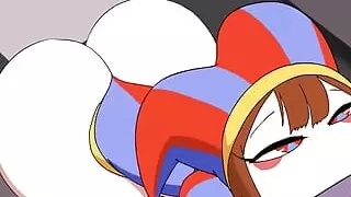 Big ass clown gets her ass licked