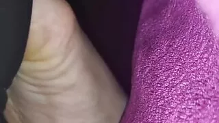 Footjob over Pants