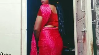 Hot sissy boy beautiful look in pink saree