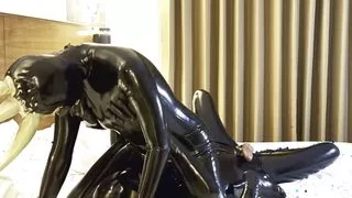 Latex sex wrestling T1, suck and lick - Alex Latex