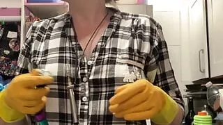 Topless Washing up in Full View of the Very Busy Street I Live on