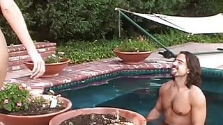 Ashley fucks and sucks big cock in the pool
