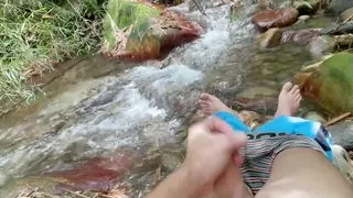 I Fuck a Stranger Hard in the Forest While She Watches Me From the Rock and I End up Giving Her a Nice Fuck with My Huge Cock