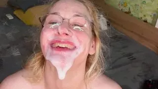 Interracial orgy end with facial bukkake