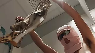 Sexy brunette tries on tights, hairy pussy, big ass, big tits. Amateur wife hairy pussy, big tits, big nipples, big ass.