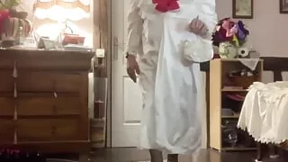 Dressed with a sexy nightgown and negligee for a night out