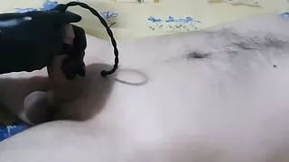 Hot Femdom Urethral Sounding Slave Cock with Huge Dilator, CBT, Latex Gloves Handjob, Ruined Orgasm