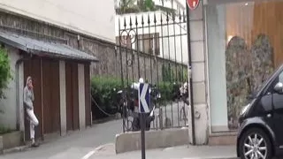 Skinny French whore enjoys painful anal fuck