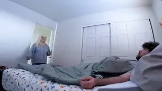 Stepmom fucks stepson to help him out of bed in the morning