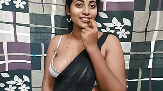 Hot Indian step mom black saree modelling sex