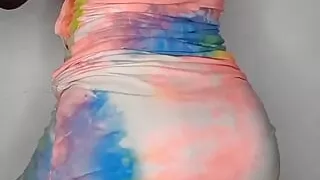 He Saw Me in My Pink Dress Then Got Hard and Started Fucking Me From the Back Then Came on My Ass