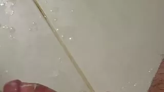 Fat cock taking shower
