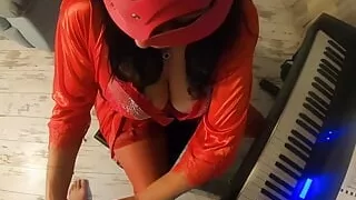 Office Girl Uses a Massager to Masturbate to a Wild Orgasm - Sexy Secretary in Stockings Rubs Pussy