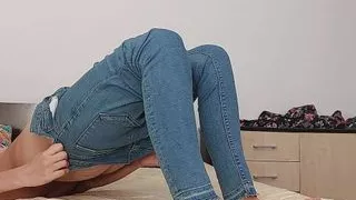 Sexy brunette tries on tights, hairy pussy, big ass, big tits. Amateur wife hairy pussy, big tits, big nipples, big ass.