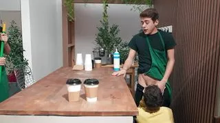 MEN - Barista Joey Mills Gives His Customer Sam Ledger An Extra Serving Of His Hot And Creamy Cum