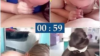 Blowjob competition with my friends to see who can make my husband cum the quickest