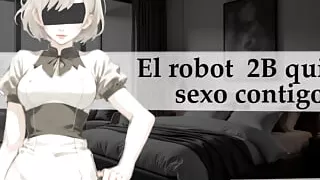 Spanish JOI ASMR with 2B. I need cum master, use me very hard without stopping.