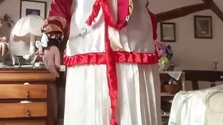 In vintage boniche outfit and have shackles for a day of work