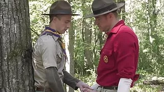 ScoutBoys Legrand Wolf fucks Cole Blue on a tree with scout voyeur