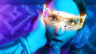 POV cyberpunk, fucked a petite slut in mouth - Sunako_Kirishiki