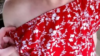 Swollen red tits on construction site