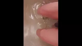 She Took a Bath While Wearing a Chastity Belt, Then Went to the Bedroom Completely Naked.