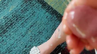 Morning handjob sexy feet