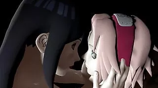 Hinata and Sakura First Lesbian Experience