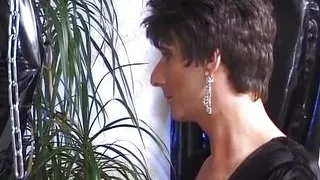 Kinky German shemale tied up and fucked in hot BDSM threesome