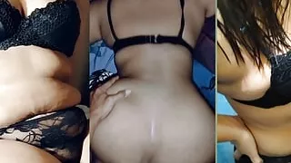 Crot in wife's pussy at night