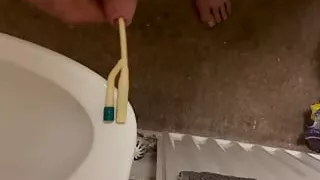Masturbates jerks off with catheter in side me