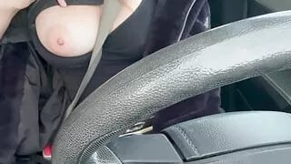 Italian Big Tits Milf Artemisia Love Flashing her juicy boobs for the camera while driving around