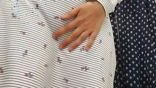 Sexy brunette in dressing room, hairy pussy, big ass, big tits. Amateur wife hairy pussy big tits