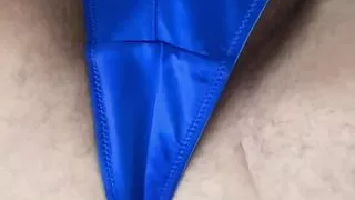 Hot dick in very sexy satin thong - Homemade man in thong creampie