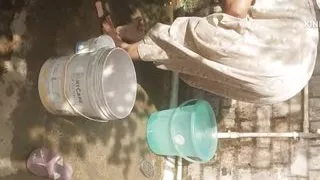 But Bhabhi is taking a bath naked in the open,